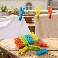 Pinces à linge en plastique robustes avec ressorts, colorées et portables, pour usage extérieur