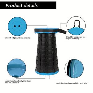 Tabouret pliable télescopique portable et rétractable pour le camping, la pêche et la randonnée - Product Image 3