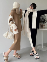 Ensemble deux pièces grande taille vêtements d'hiver hauts pour femmes robes pulls ensembles robe pour femmes musulmanes