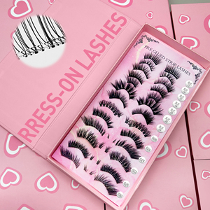 Bán buôn mi giả 3D hiệu ứng tự dính, nhãn hiệu riêng, dán sẵn, làm thủ công, mi giả dạng dán, băng trong suốt, nửa mi - Product Image 1