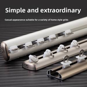 <span class=keywords><strong>Rail</strong></span> de <span class=keywords><strong>rideau</strong></span> de fenêtre en aluminium moderne ultra-mince de conception transfrontalière <span class=keywords><strong>sans</strong></span> perçage sur mesure du fabricant <span class=keywords><strong>rail</strong></span> de <span class=keywords><strong>rideau</strong></span> silencieux caché - Product Image 2