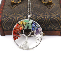 Usine directe coloré pierre naturelle clair Quartz cornaline amour cadeaux cristal vie arbre Fortune collier
