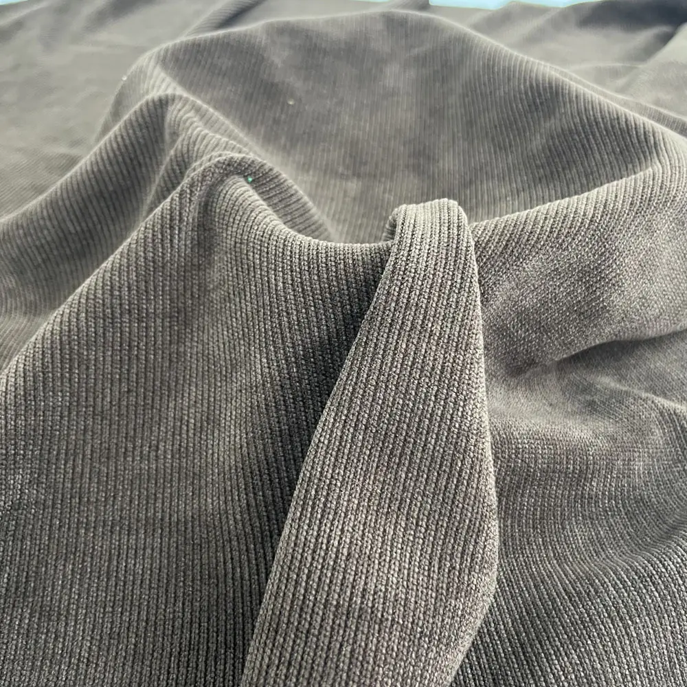 Tissu de velours à rayures de coton européen de fabrication professionnelle pour pantalon large épaissi en jersey