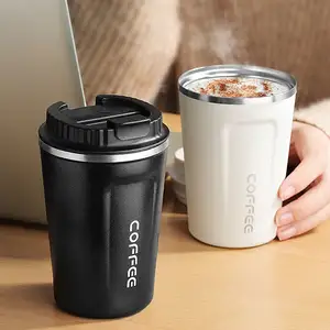 Tasse de voyage à café isolée sous vide en acier inoxydable à double paroi portable 12oz 17oz gobelet à café avec couvercle étanche