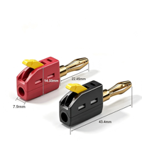 Prise banane en laiton plaqué or 4 mm, connexion rapide sans soudure, 1000 V 32 A, prise haute intensité PA pour équipement de test de puissance en laboratoire