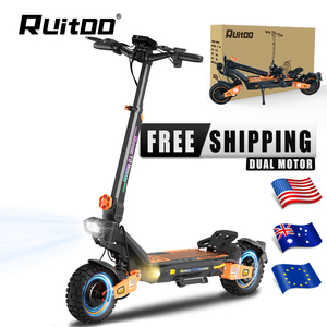 สกู๊ตเตอร์ไฟฟ้า Ruitoo T2master รุ่นคลังสินค้า EU จัดส่งฟรี ขนาด 10 นิ้ว มอเตอร์คู่ พร้อมไฟ LED 52v พับได้ สำหรับผู้ใหญ่ - Product Image 1