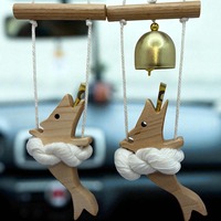 Sonnette de porte en bois gravé motif poisson réaliste, personnalisable, écologique, décoration murale en bois massif, cadeau, pendentif porte-bonheur