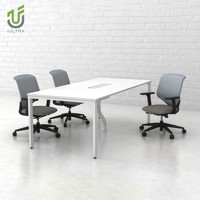 Table de conférence sur pieds IULTRA moderne, plateau haut en MDF, pour bureaux et écoles, collaboration et réunions