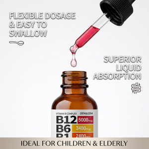 Vitamina B Compleja Líquida al por Mayor para Aumentar la Energía y la Salud del Sistema Nervioso, Fórmula Personalizada de Fábrica con Etiqueta Privada ODM - Product Image 4