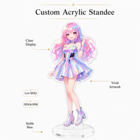 Standee Karakter Akrilik Papan Mika Efek Kubah Epoksi 3D untuk Pameran Acara Cosplay Foil Emas & Perak Langsung dari Pabrik