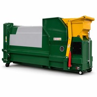 Station de compactage mobile de déchets de 15 mètres cubes avec moteur, conteneur de compression hydraulique des déchets, 7,5 kW, protection contre les surcharges, CE
