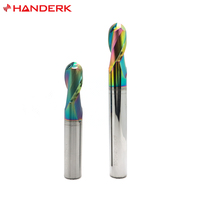 HANDERK haute précision 55HRC boule nez fraise en bout DLC enduit 2 cannelures fraise pour outil CNC