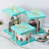Boîte-cadeau de fête d'anniversaire en gros clair mariage nouveau Design personnalisé boîte d'emballage de gâteau en plastique
