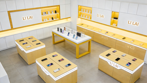 Vitrine de téléphone portable avec tiroir, écran LED, vitrine ronde, comptoir d'exposition pour magasin de téléphones portables - Product Image 4