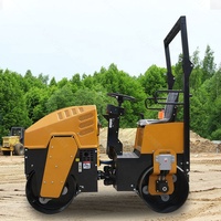 Rouleau compresseur d'asphalte à double tambour à roues en acier, avec direction hydraulique, disponible en OEM/ODM