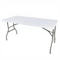Mesa Plegable Ligera para Exteriores con Patas de Metal y Panel de Plástico, Ahorra Espacio, Ideal para Almacenamiento de Autos y Camping, Venta al Por Mayor de Fábrica