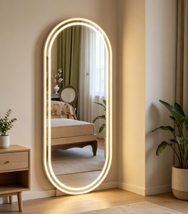 Custom Size LED Illuminated Frameless Mirror Aluminum <b>Wall</b> Hanging Vanity Mirror for Bathroom Entryway - Product Image 6