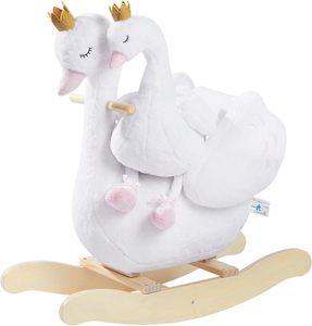 Cheval à <span class=keywords><strong>bascule</strong></span> pour enfants <span class=keywords><strong>Cygne</strong></span> blanc avec petite poupée en peluche Jouets Animal en peluche à <span class=keywords><strong>bascule</strong></span> en bois pour enfants de 6 mois Garçons et filles - Product Image 1