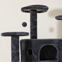 Arbre à chat robuste avec niche, tour à chat multi-niveaux avec grande perchoir et poteaux à gratter pour chats de grande taille