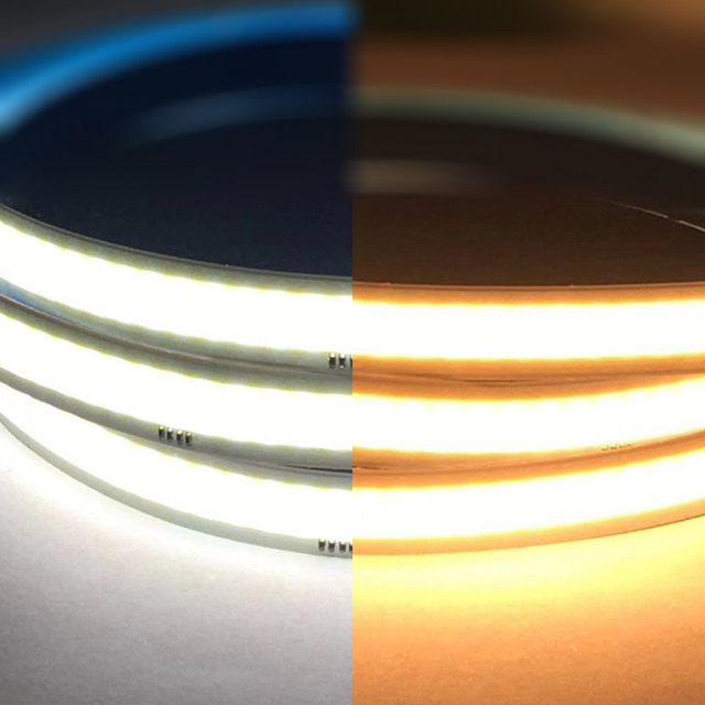 Dimmable Dotsfree Light Dc24v Cct Cob Led Strip Lights Warm White 840LEDS/M Strip Led Cob10mm Aluminum Alloy 70 110v Led Tapes