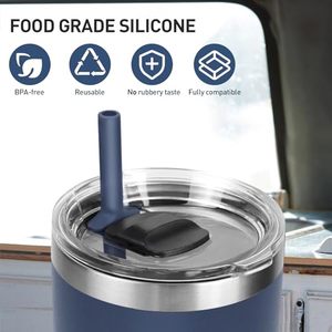 In Stock Wholesale Silicone Straws with Cleaning Brush Perfect for <strong>Yeti</strong> Tumblers Bulk Supply - Product Image 5