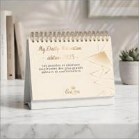 Calendrier de bureau personnalisé inspirant avec reliure spirale pour 365 jours, planificateur quotidien
