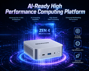 Mini PC <span class=keywords><strong>AMD</strong></span> <span class=keywords><strong>Ryzen</strong></span> 7 8745HS CPU <span class=keywords><strong>Barebone</strong></span> Sin RAM ni SSD, Mini Computadora de Escritorio para Juegos para Windows 11 Pro MQR7 - Product Image 4