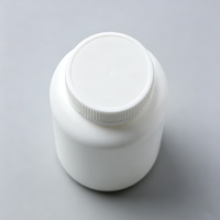 Flacon cylindrique en HDPE blanc pour médicaments avec bouchon blanc |   Boîte à pilules vide de taille personnalisée pour vitamines, comprimés et compléments alimentaires