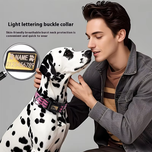 Collar táctico personalizable para perro grabado láser patrón sólido Collar para mascota Correa personalizada estilo lindo Collar para perro - Product Image 2