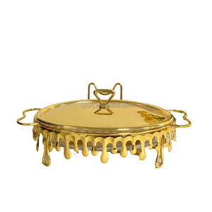 Calentador de Alimentos Yuqi de Acero Inoxidable Dorado con Tapa de Vidrio, Calentamiento por Vapor, Estantes Ajustables para Hoteles, Bodas, Catering y Buffets, 3L - Product Image 5