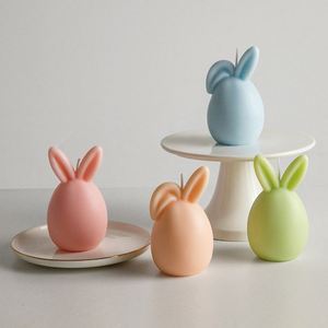 Bougie œuf de Pâques créative, décoration de vacances, cadeau, en forme de lapin, en cire de soja mélangée, faite à la main, dropshipping - Product Image 3