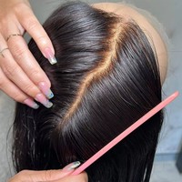 Perruque brésilienne Remy naturelle 360 degrés, frontale, petite, grande définition, brun clair, sans adhésif, unité en dentelle