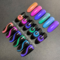 Hersteller 9D Macaron Chamäleon Katzenauge Nagellackpulver Multichrome Aurora Magnetisches Nagelpigment