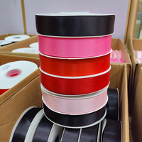Ruban en polyester de 196 couleurs unies, double face, rouge, 1,5 pouce, 100 yards/rouleau, ruban satiné pour la fabrication de fleurs en rose, Noël, avec 4 cm