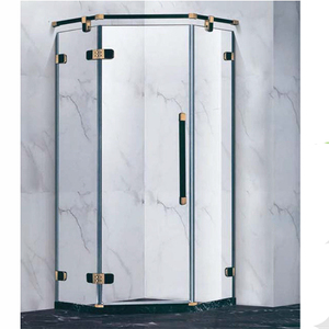 Seawin Partición de vidrio para baño Puerta de ducha de pivote sin marco Pantalla de ducha de vidrio templado de 10mm - Product Image 6