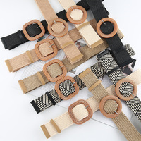 Nouvelle ceinture décorative pour femme en nylon de style coréen, largeur 4,5 cm, avec boucle à ardillon, pour robe ou chemise longue