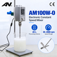 Agitateur suspendu AM100W-O avec impeller en acier inoxydable SS316L, mélangeur électrique résistant à la corrosion pour laboratoire, alimentation et cosmétiques