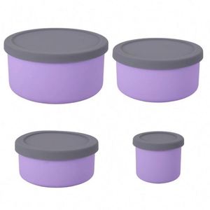 Caja de Conservación de Alimentos de Silicona de Grado Alimenticio, Caja Redonda Personalizada para Conservación de Frutas y Verduras con Tapa, Lonchera Bento - Product Image 1