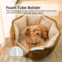 Neues wasserdichtes Waffel gewebe Achteck form Weiches Fleece Haustier Hund Katzen bett mit Schaumstoff rohr kante