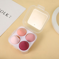 Ensemble de 4 éponges à maquillage super douces avec logo personnalisé, de haute qualité, sans latex
