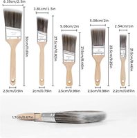 Fabriqué en Chine, qualité supérieure, 5 tailles, pinceaux en fibres synthétiques PET avec manche en bois, DIY OEM