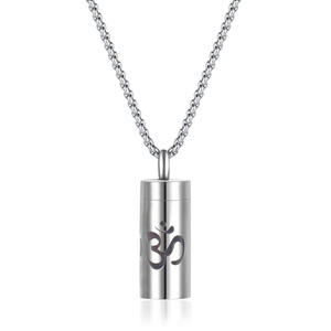 Collier pendentif cylindrique en acier inoxydable au design tendance et élégant, diffuseur d'huiles essentielles parfumées - Product Image 4