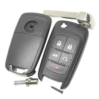 Casing Remote 5 Tombol, Penutup Fob, Cangkang Kunci Lipat, Pengganti Kosong