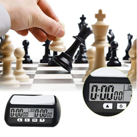 Horloge d'échecs numérique - Minuteur de jeu de société professionnel avec fonction de délai de base et de temps positif, sans batterie requise