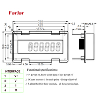 Module LCD de remplacement Farjia 703PR-102, compteur d'impulsions électronique à 6 chiffres, affichage 4,5-12V DC, usage industriel JS06102