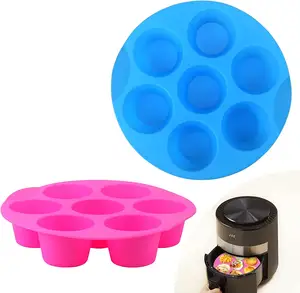 Moule à Muffins en Silicone pour Friteuse à Air Plateau à Cupcakes Moule de Cuisson Réutilisable Antiadhésif pour Friteuse à Air Accessoires pour Friteuse à Air