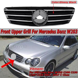 Grille de pare-chocs avant W203, grille de course, kit carrosserie pour Mercedes Benz W203 C200 C230 C240 C320 2001-2007, accessoires de voiture - Product Image 2
