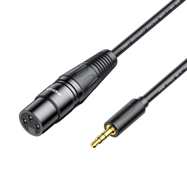 Jinghua High Quality 3.5mm to XLR Female Microphone Cable XLR Female to AUX 3.5 Sound Card Mic Cable Balanced for Speaker Mic