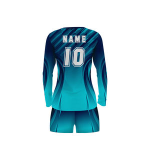 Individuelles Design Ihres eigenen Teams Schnellt rocknende, atmungsaktive Volleyball uniform Hellviolette Damen-Langarm-Volleyball trikots - Product Image 3