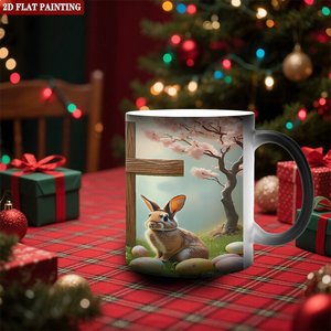 Heat Change Magic Mug 11oz Frosted Black <b>Ceramic</b> Custom Print Drinking <b>Cup</b> - Product Image 2